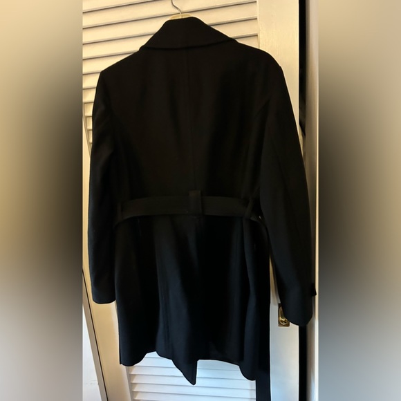 Like New Dana Buchman Black wool blend side zip tie front winter coat - Picture 6 of 12